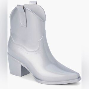Beach by Matisse Metallic Silver Oakley Western Rain Boot Water Resistant 9 NIB